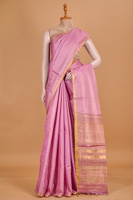 tissue tussar lavender purple saree with blouse