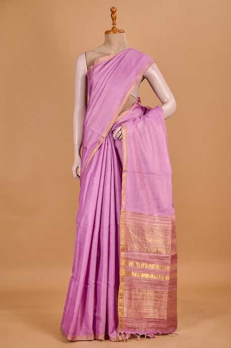 tissue tussar lavender purple saree with blouse