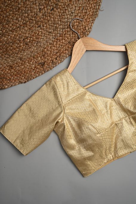 silk natural beige tussar blouse ready to wear