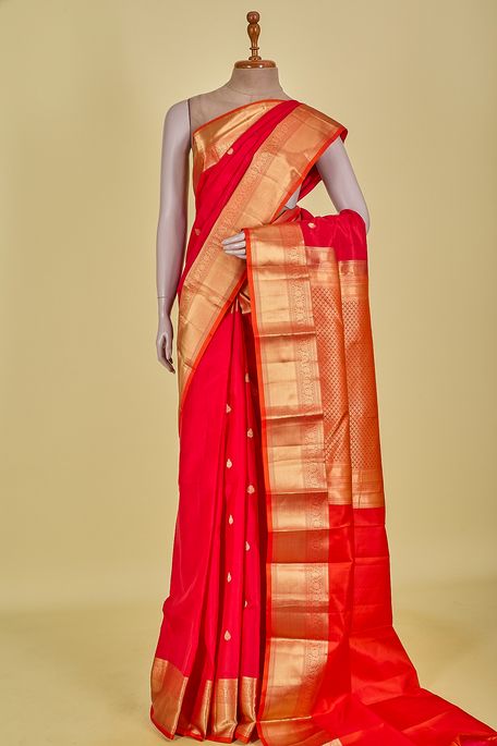 silk peachy orange saree with blouse