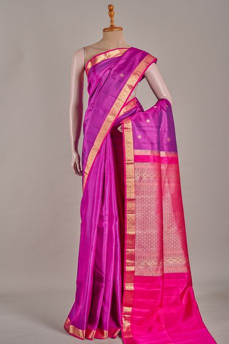 silk magenta pink saree with blouse