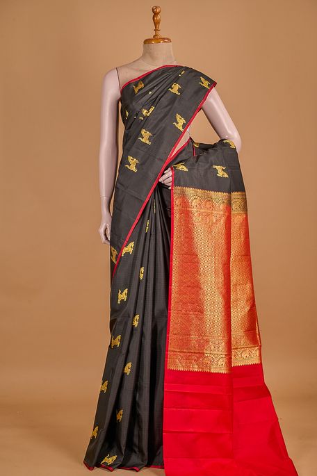 silk black saree with blouse