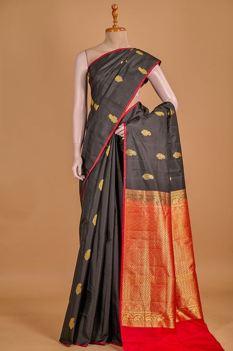 silk black saree with blouse