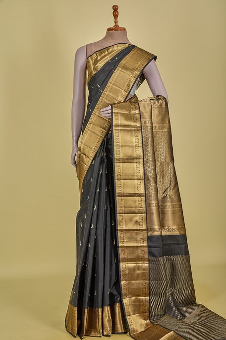 silk black saree with blouse