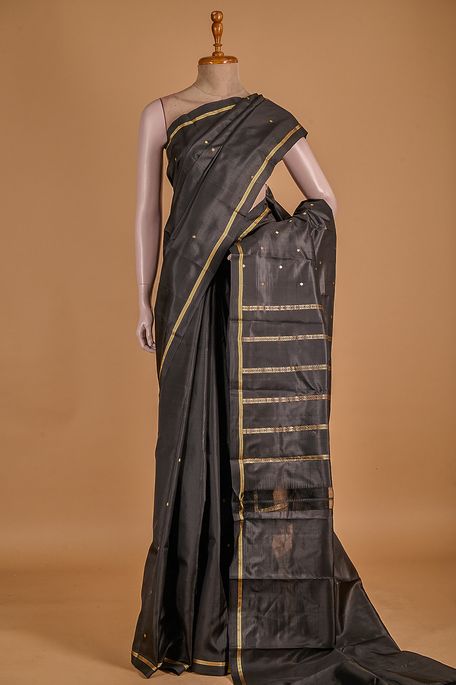 silk black saree with blouse