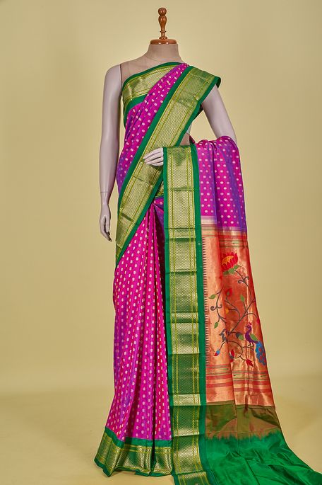 Paithani- silk purple violet saree with blouse