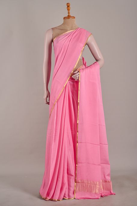 Mysore crepe light pink saree with blouse
