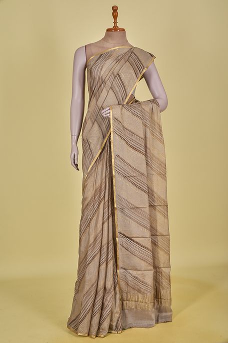 Mysore crepe dark ash grey saree with blouse