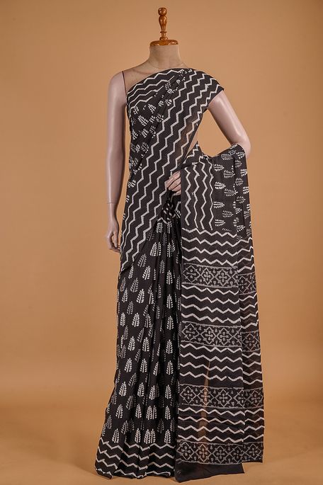 cotton black saree with blouse