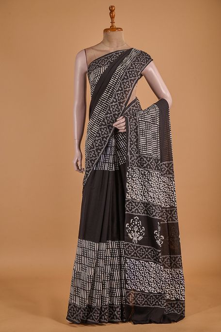 cotton black saree with blouse