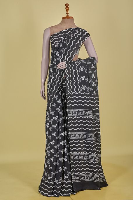 cotton black saree with blouse
