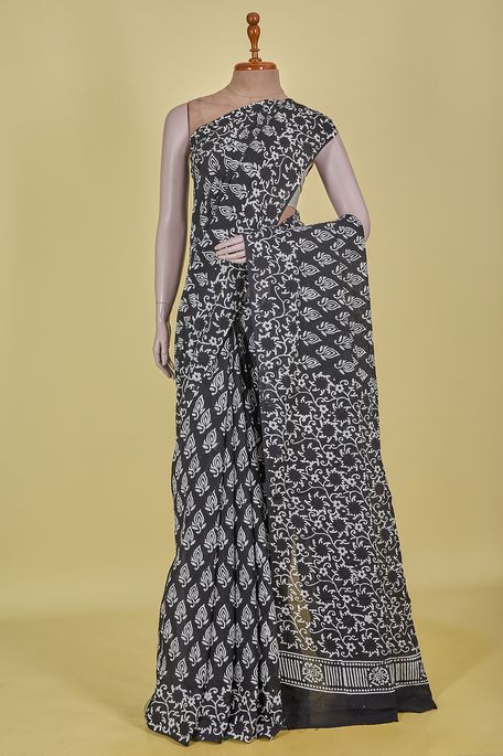 cotton black saree with blouse