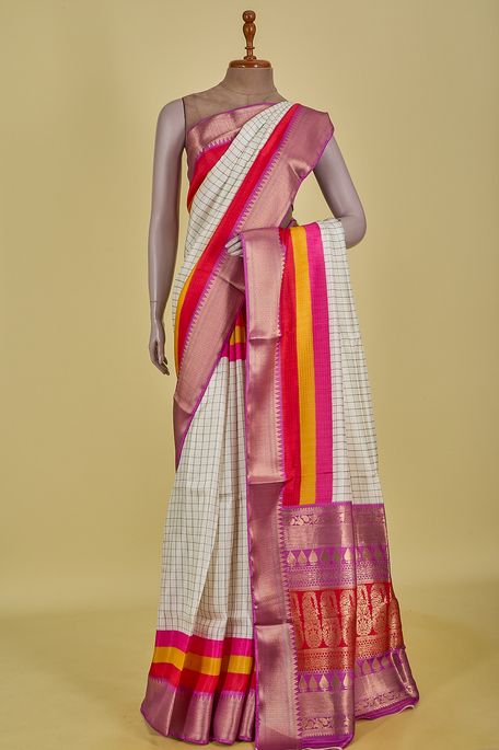 dupion light beige saree with blouse