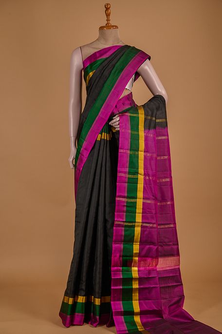 silk black saree with blouse