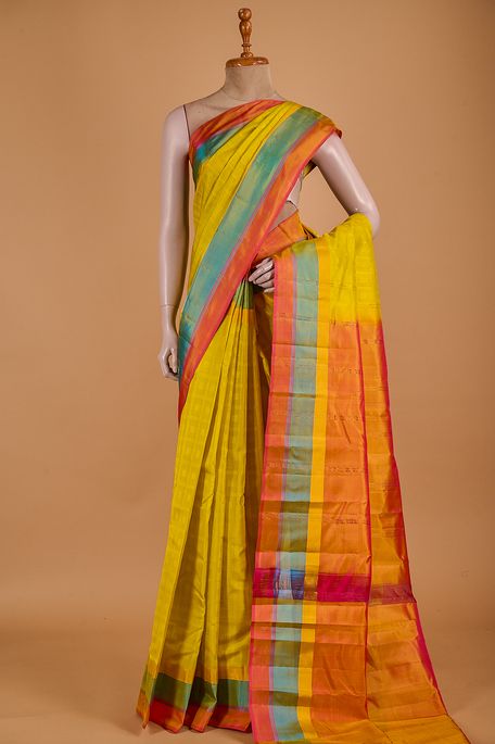 silk mustard saree with blouse