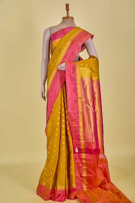 silk mustard brown saree with blouse
