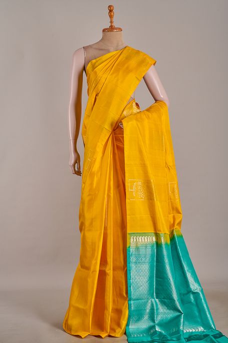 silk mustard saree with blouse
