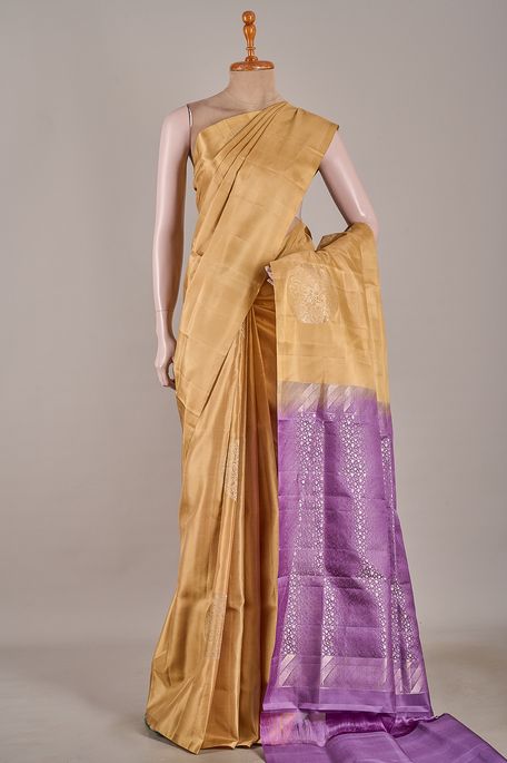 silk sand brown saree with blouse
