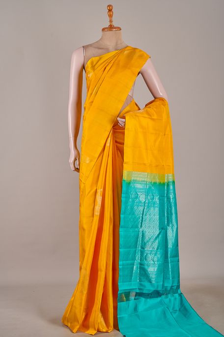 silk mustard saree with blouse
