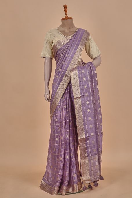 dupion burgundy purple saree with stitched blouse
