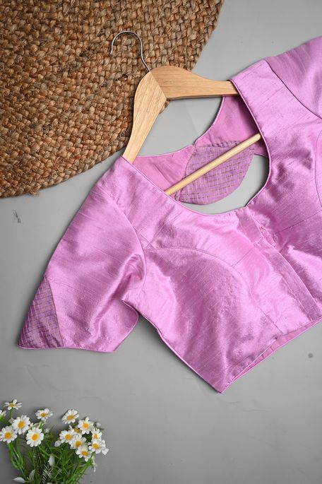 dupion old rose pink blouse ready to wear