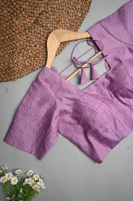 dupion light lavender purple blouse ready to wear