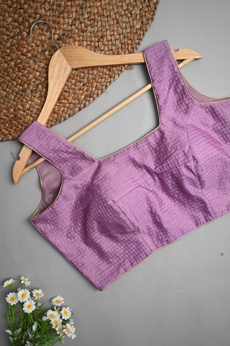 dupion light lavender purple blouse ready to wear