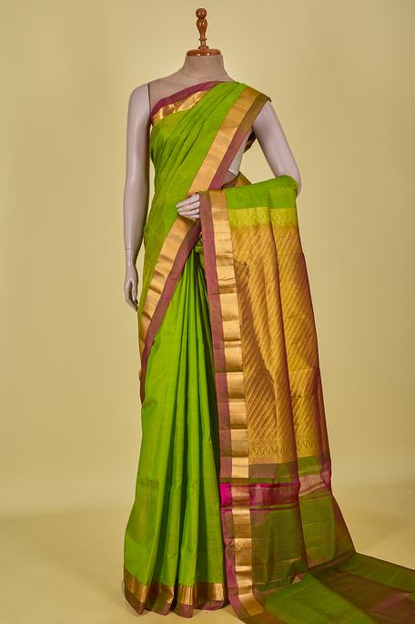 silk fig green saree with blouse