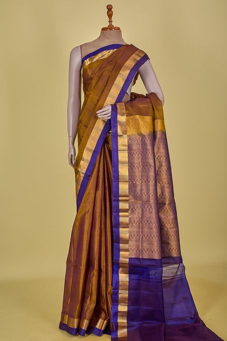 silk khakhi olive green saree with blouse