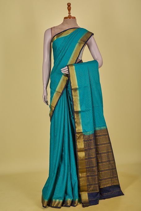 crepe jungle sea green saree with blouse