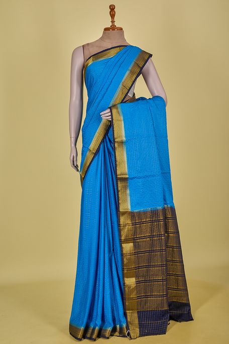 crepe sapphire aqua blue saree with blouse
