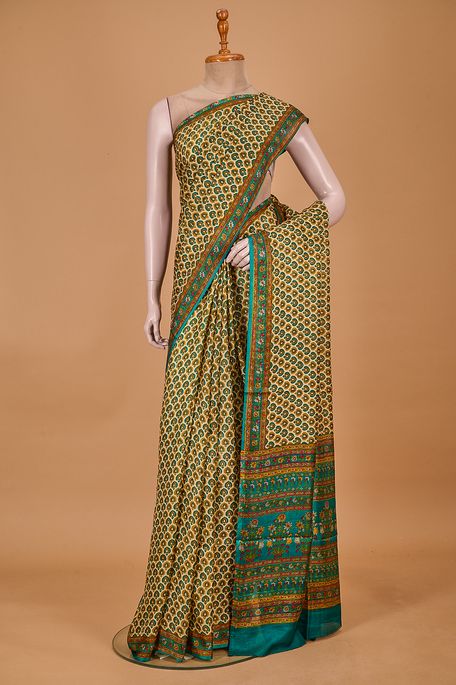 silk natural beige tussar saree with blouse