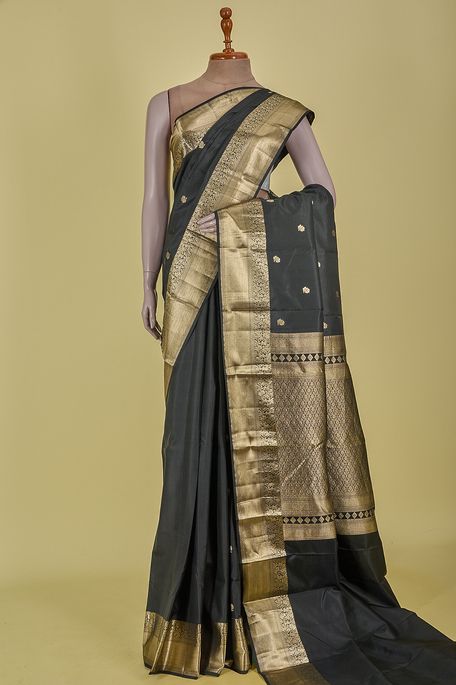 silk black saree with blouse