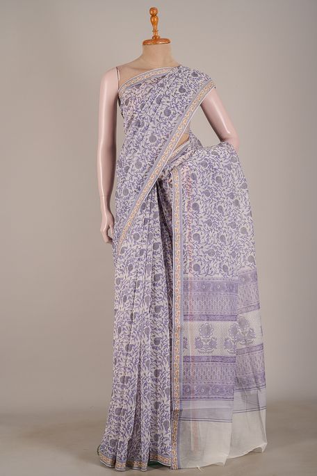 kota cotton light beige saree with blouse