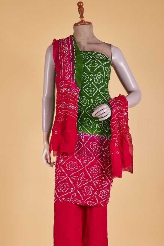 Buy Bandhani Unstitched Salwar Suit Material for Women Online in India